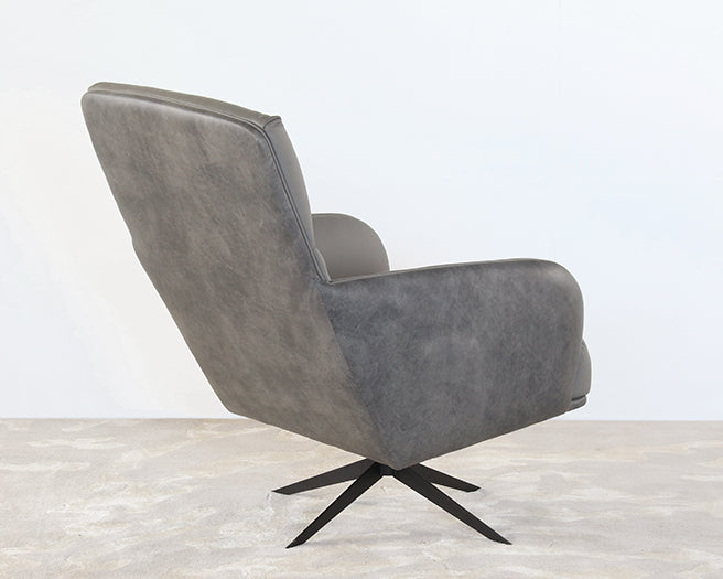 LC300 - Gray Leather Modern Side Chair 