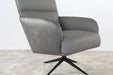 LC300 - Gray Leather Modern Side Chair 