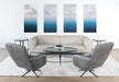 LC300 - Gray Leather Modern Side Chair 