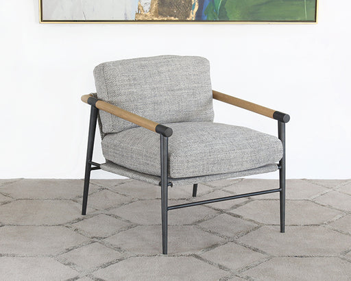 LC302 - Light Gray Textured Lounge Chair W/Steel Legs