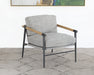 LC302 - Light Gray Textured Lounge Chair W/Steel Legs