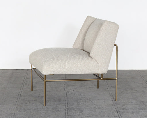 LC304 - Cream Slipper Chair On Brass Frame