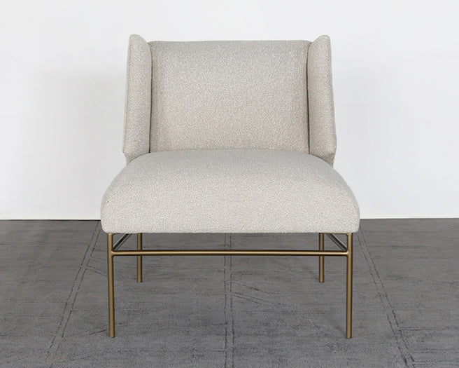 LC304 - Cream Slipper Chair On Brass Frame