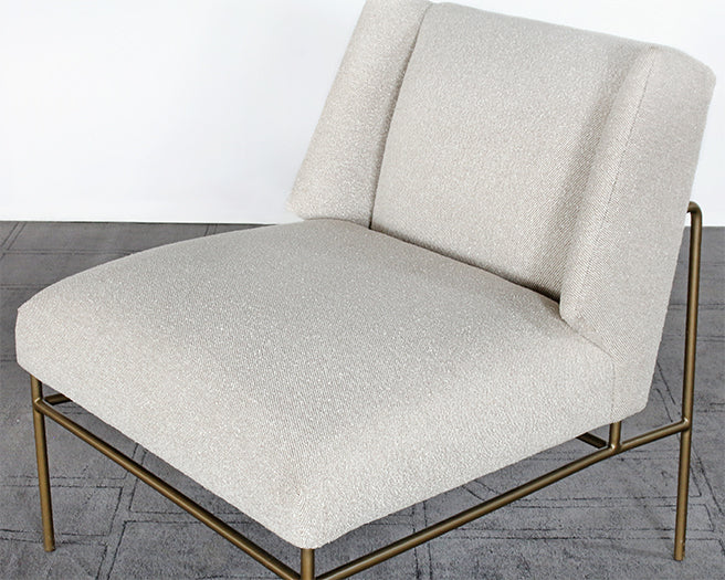 LC304 - Cream Slipper Chair On Brass Frame