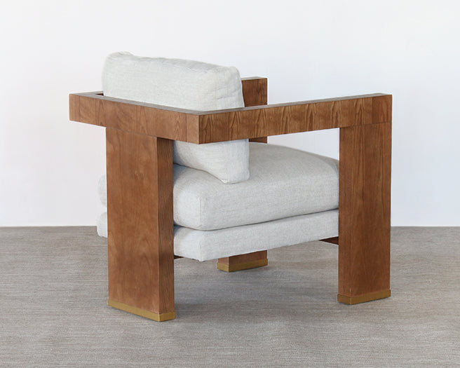 LC307 - Open Arm Lounge Chair With Natural Upholstery