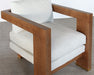LC307 - Open Arm Lounge Chair With Natural Upholstery