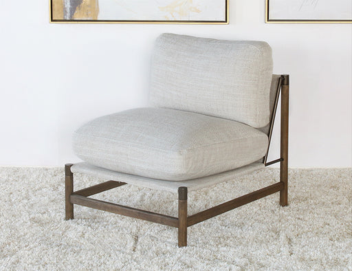 LC323 - Natural Taupe With Parawood Frame Lounge Chair 