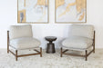 LC323 - Natural Taupe With Parawood Frame Lounge Chair 