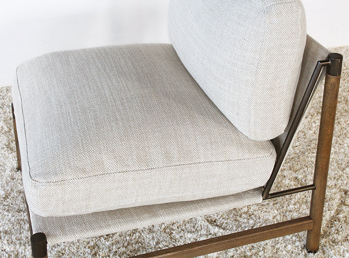 LC323 - Natural Taupe With Parawood Frame Lounge Chair 