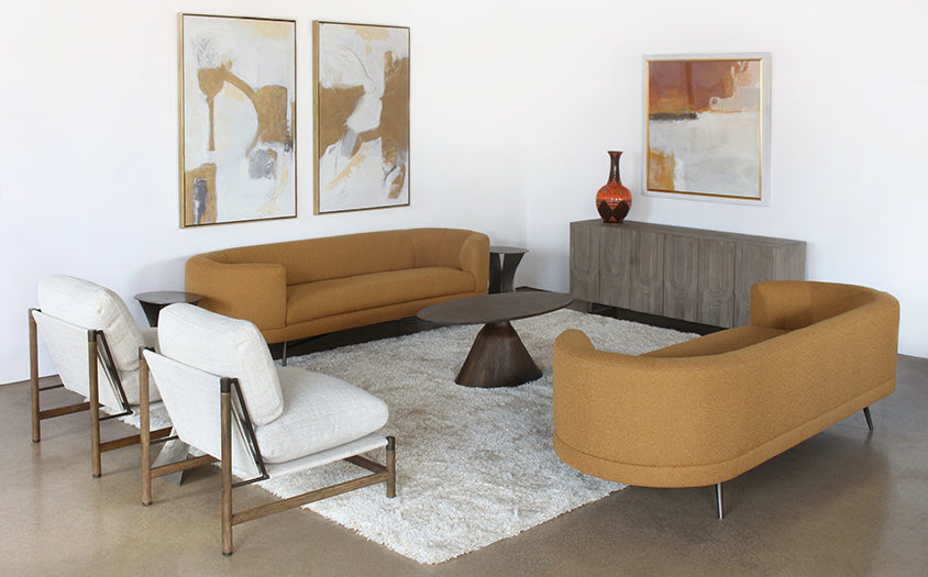 LC323 - Natural Taupe With Parawood Frame Lounge Chair 