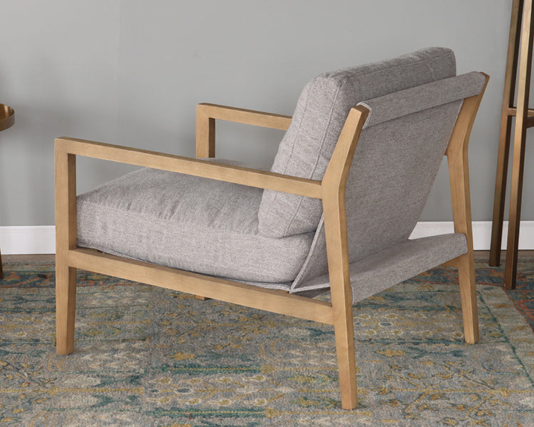 Natural Wood & Ash Grey Lounge Chair