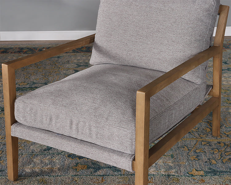 Natural Wood & Ash Grey Lounge Chair