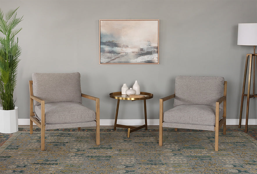 Natural Wood & Ash Grey Lounge Chair