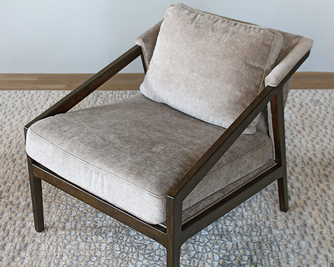 Mushroom & Dark Oak Lounge Chair
