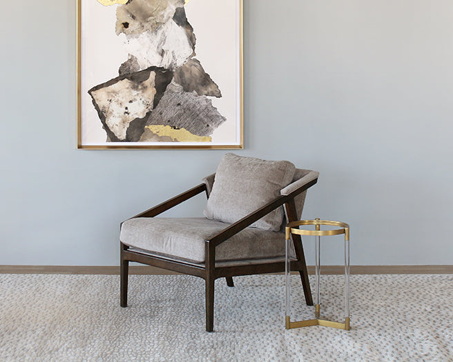 Mushroom & Dark Oak Lounge Chair
