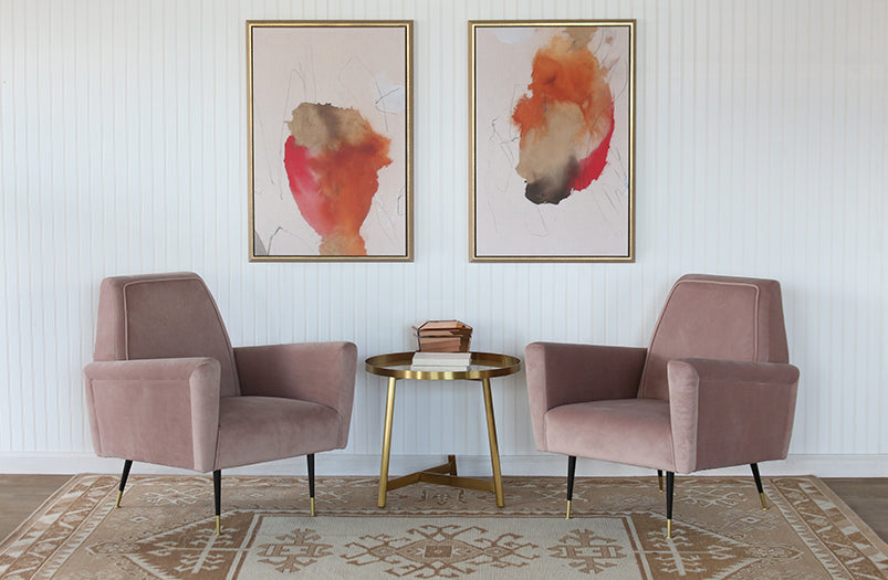 Brushed Gold Modern End Table W/ Intersecting Legs