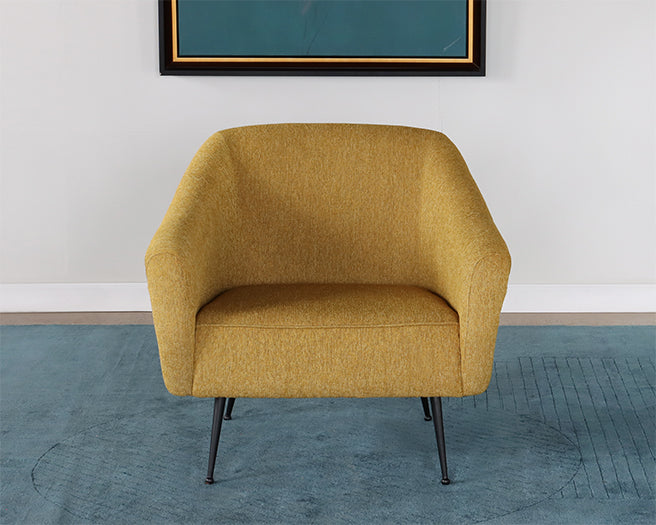 Mustard Lounge Chair with Matte Black Legs