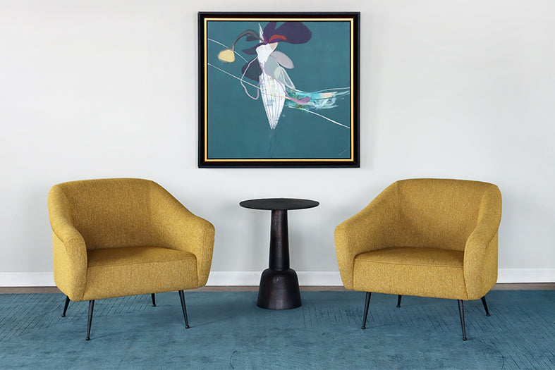 Mustard Lounge Chair with Matte Black Legs