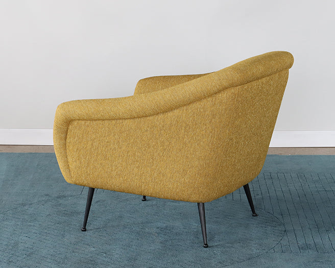 Mustard Lounge Chair with Matte Black Legs