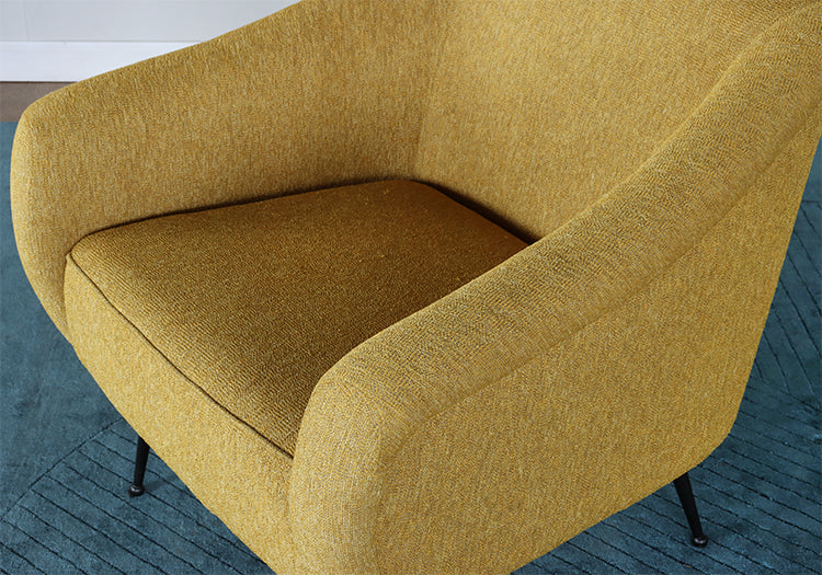 Mustard Lounge Chair with Matte Black Legs