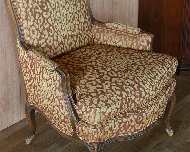 Vintage Louis Style Leopard Lounge Chair