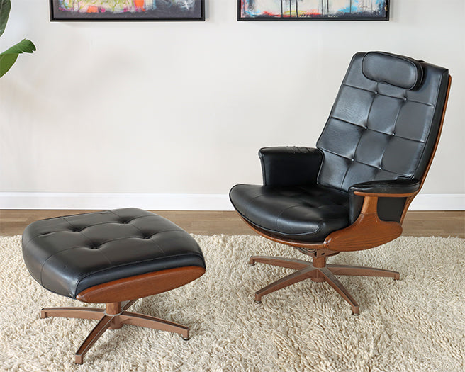 Vintage Heywood Wakefield Lounge Chair and Ottoman