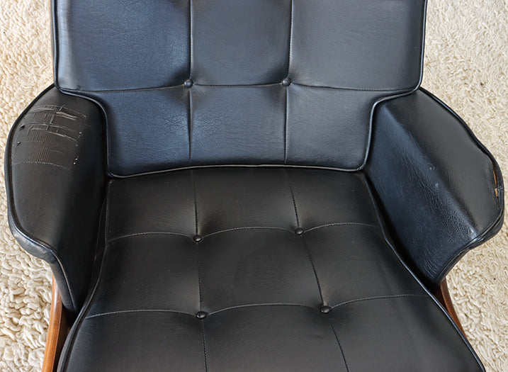 Vintage Heywood Wakefield Lounge Chair and Ottoman