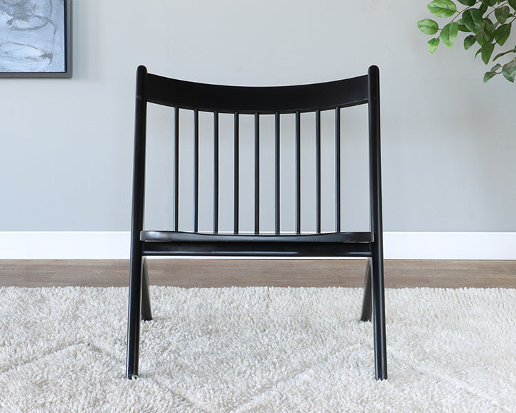 Black Wood Danish Style Lounge Chair
