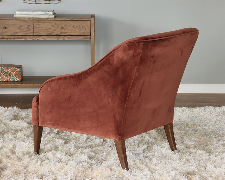 Auburn Velvet Lounge Chair