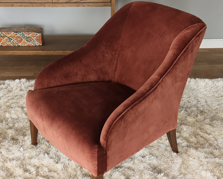 Auburn Velvet Lounge Chair