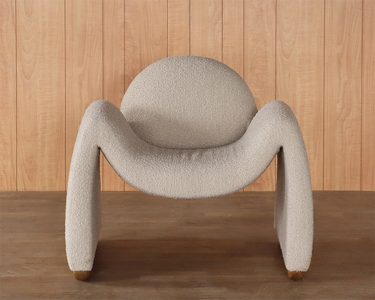 Sand Boucle Ribbon Lounge Chair
