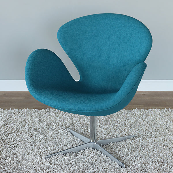 Aegean Blue Jacobsen Style Swan Chair