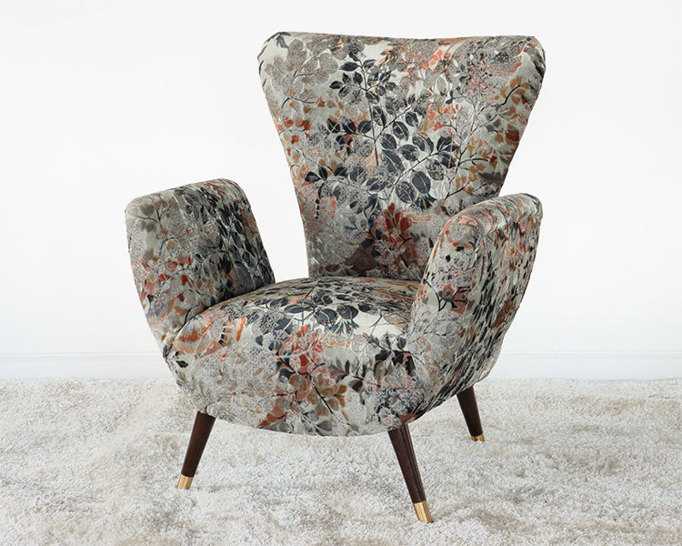 Multi Color Garden Pattern Lounge Chair