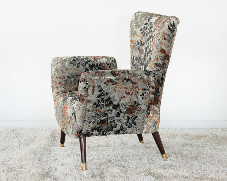 Multi Color Garden Pattern Lounge Chair