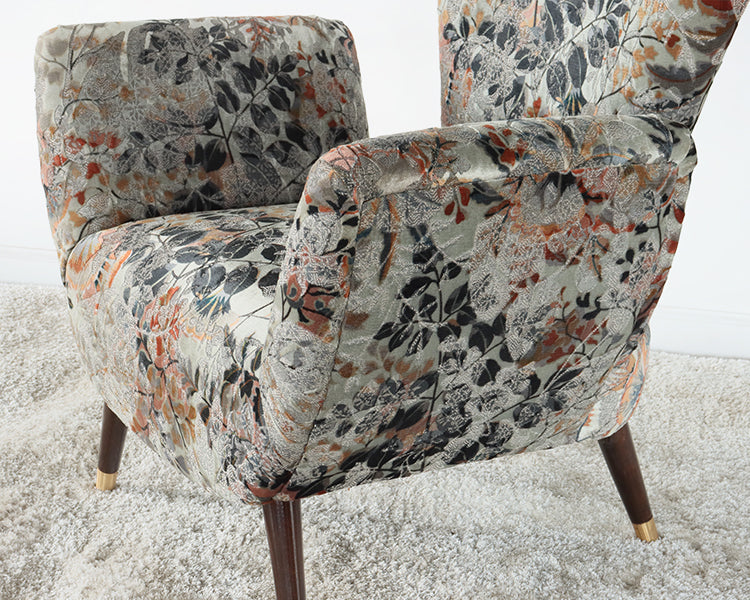 Multi Color Garden Pattern Lounge Chair