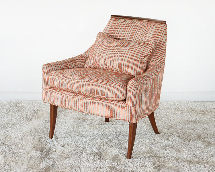 Burnt Orange and Cream Low Back Slipper Chair