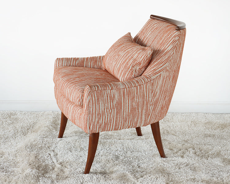 Burnt Orange and Cream Low Back Slipper Chair
