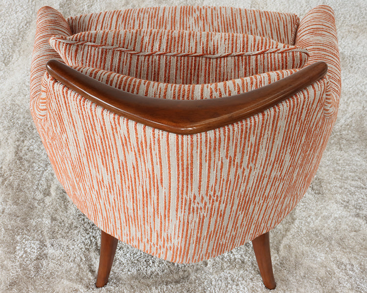 Burnt Orange and Cream Low Back Slipper Chair