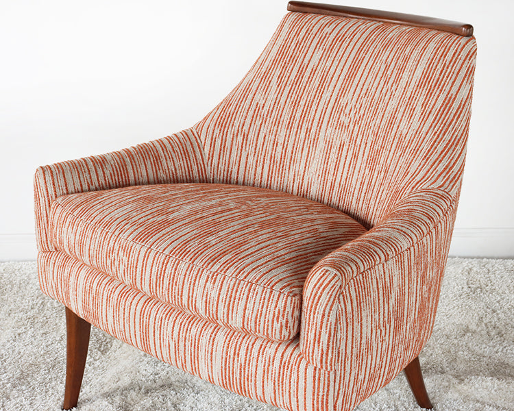 Burnt Orange and Cream Low Back Slipper Chair