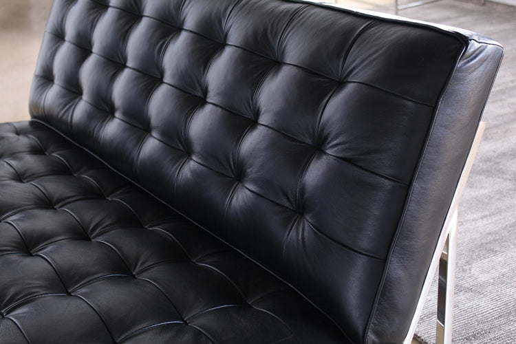 LS110 Mitchell Gold Major Love Seat in Black Leather