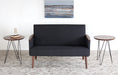 LS117 Gray Wool Loveseat with American Walnut Arms and Legs