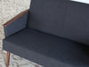 LS117 Gray Wool Loveseat with American Walnut Arms and Legs