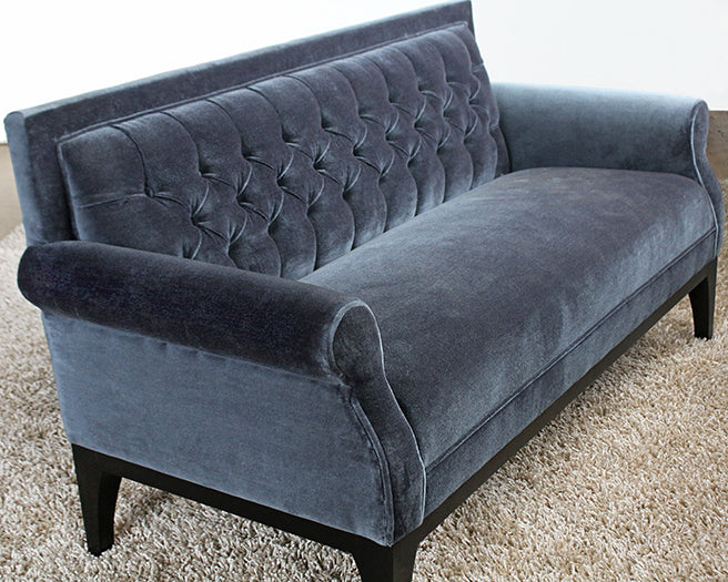 LS119 Faye Settee in Indigo Mohair
