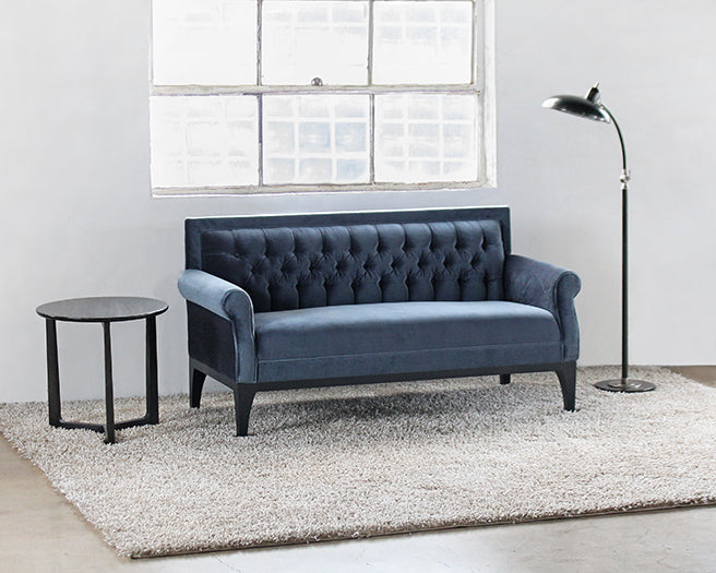 LS119 Faye Settee in Indigo Mohair