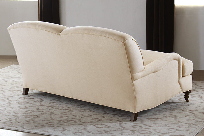 George Smith Style Tightback Loveseat in Linato Cream