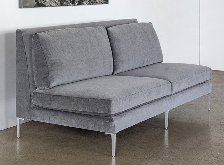 LS149 Armless Loveseat in Sanibel Charcoal