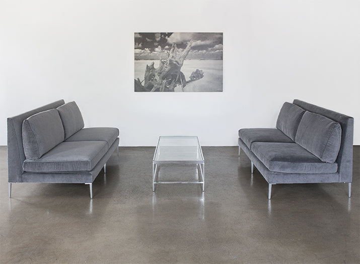 LS149 Armless Loveseat in Sanibel Charcoal