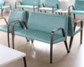 LS153 - Aqua Waiting Room Love Seat With Bronze Finish