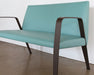 LS153 - Aqua Waiting Room Love Seat With Bronze Finish