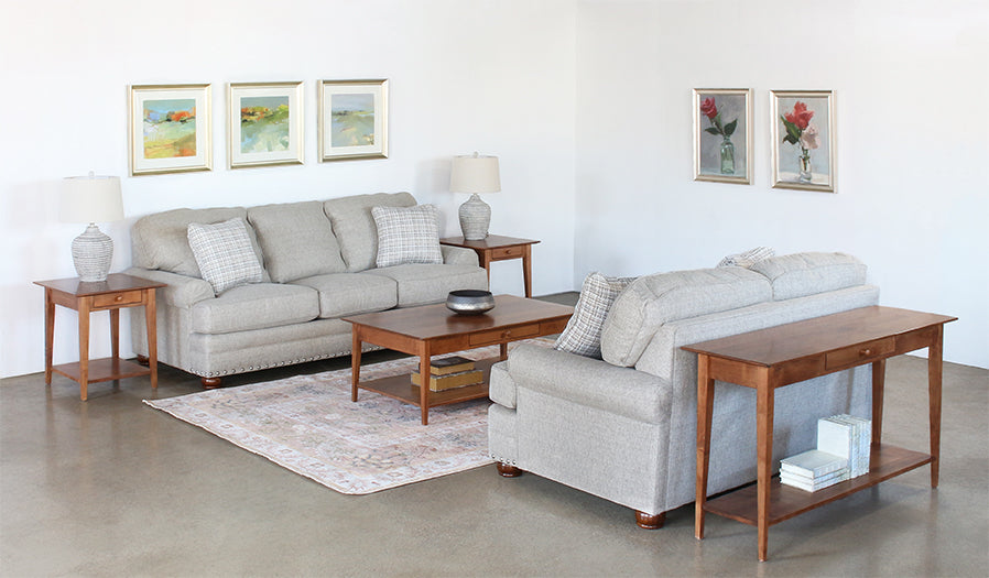 Traditional 2-seat 66" Beige Loveseat